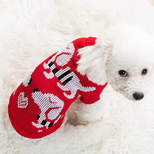 Hundepullover Weiche Warme Hundekleidung für kleine Hunde Mädchen Katzen Pullover Strickmuster Druck Hundepullover für kleine Hunde Weihnachten Outdoor Schwarz Weiß 10 von Roadoor