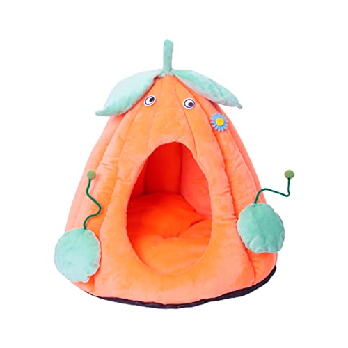 Katzenbetten für Indoor-Katzen, Katzenzelt, niedlich, weich, bequem, Kürbis, Hundezelt mit abnehmbarem, waschbarem, gepolstertem Kissen, rutschfest, F Katzenbetten für Indoor-Katzen, Katzenzelt, niedlich, weich, bequem, Kürbis, Hundezelt mit abnehmbarem, waschbarem, gepolstertem Kissen, rutschfest, F von Roadoor