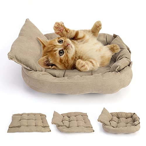 Roadoor 3 in 1 Hundebett Bequem Haustier Matte Sofa Variable Form Hundebett Multifunktional Maschinenwaschbar Hunde Zwinger Schlafbett mit Mehreren Größen für Kleine Mittlere Große Hunde XL von Roadoor