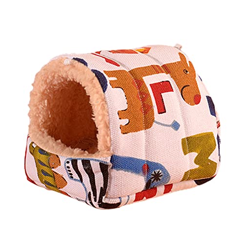 Roadoor Guinea Pigs Bett Schöne Print Plüsch Futter Haustier Bett Mini Hamster Schlafhaustierkompatibel mit Chinchilla Weiß L. von Roadoor