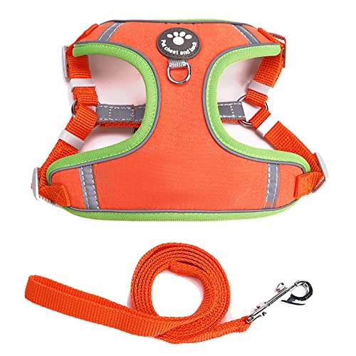 Roadoor Harness Leash Set Soft Reflective Strip Breathable Harness Walking Dogs Chest Strap Vest compatible with Hanging Orange S Roadoor Harness Leash Set Soft Reflective Strip Breathable Harness Walking Dogs Chest Strap Vest compatible with Hanging Orange S von Roadoor