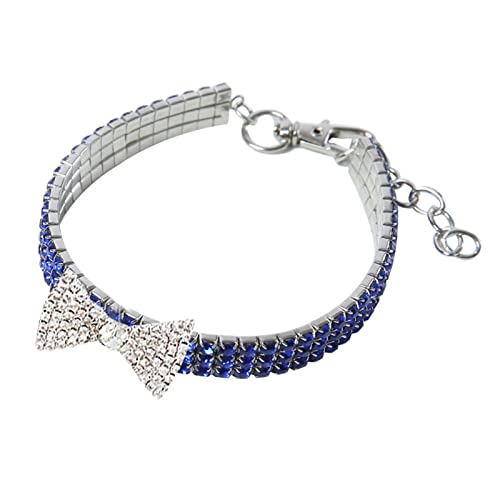 Roadoor Haustier-Halskette, stark und sanft zur Haut, mit Strasssteinen, Größe M, Blau von Roadoor