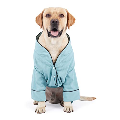 Roadoor Hunde-Shirt, einfarbig, Strickjacke, Outfit, Frühling, Sommer, Haustier-Bademantel, Haustierkleidung, Blau, Größe 3XL von Roadoor
