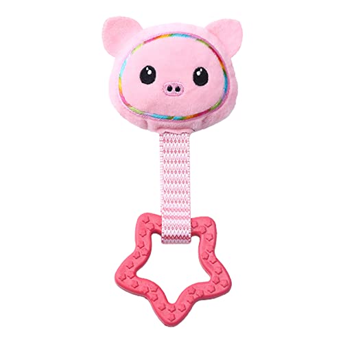 Roadoor Hundekauen Spielzeug Plüsch Fünf-Sterne-Schwein-Haustierspielzeug attraktiv für Welpen Hell-Pink von Roadoor
