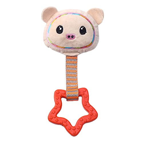 Roadoor Hundekauen Spielzeug Plüsch Fünf-Sterne-Schwein-Haustierspielzeug attraktiv für Welpen Licht Khaki von Roadoor