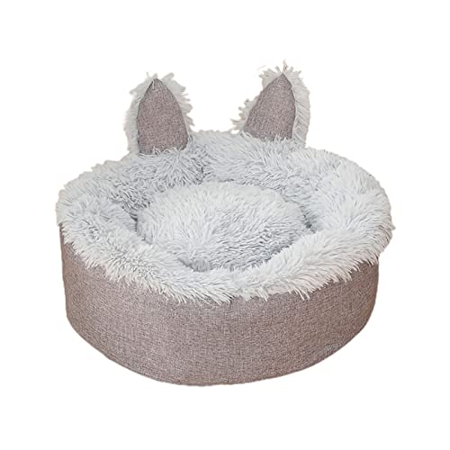 Roadoor Katzenbett, einfarbig, rutschfeste Unterseite, abnehmbare Katzenmatte, bequem, warm, maschinenwaschbar, Haustierbett, Katze, Hund, universelles Schlafnest für Winter und Herbst, Grau, 35 cm von Roadoor