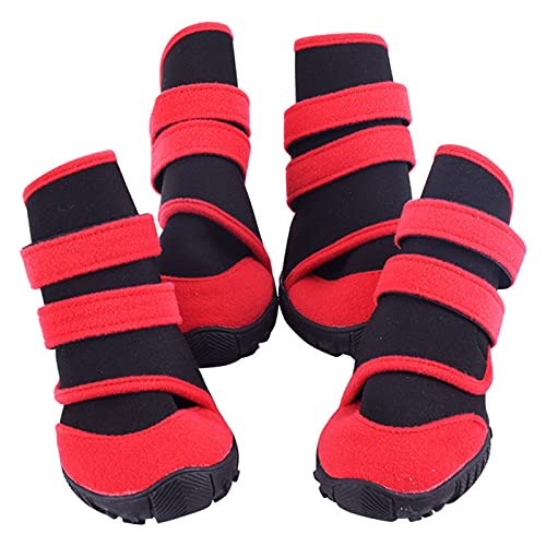 Schneeschuhe für Hunde, Pfoten, Hundeschuhe, Haustier, Hund, Welpen, Winter, tragbar, wasserdicht, rutschfest, Regenschuhe, Schneestiefel, Schuhe – Rot + Schwarz XXS Schneeschuhe für Hunde, Pfoten, Hundeschuhe, Haustier, Hund, Welpen, Winter, tragbar, wasserdicht, rutschfest, Regenschuhe, Schneestiefel, Schuhe – Rot + Schwarz XXS von Roadoor