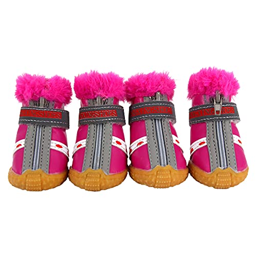 Schneeschuhe für Hunde, Pfoten, Hundeschuhe, Welpen-Schuhe, Verschlussband, hält Wärme, tragbar, Haustier-Sneaker-Stiefel für kleine Hunde, Hunde, Sneaker, Verschlussband, Haustierbedarf – Rose Rot 3 Schneeschuhe für Hunde, Pfoten, Hundeschuhe, Welpen-Schuhe, Verschlussband, hält Wärme, tragbar, Haustier-Sneaker-Stiefel für kleine Hunde, Hunde, Sneaker, Verschlussband, Haustierbedarf – Rose Rot 3 von Roadoor