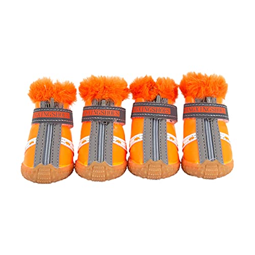 Schneeschuhe für Hunde, Pfoten, Hundeschuhe, Welpen-Schuhe, Verschlussband, hält warm, tragbar, Haustier-Sneaker-Stiefel für kleine Hunde, Hunde, Sneaker, Verschlussband, Haustierbedarf – Gelb 4 Schneeschuhe für Hunde, Pfoten, Hundeschuhe, Welpen-Schuhe, Verschlussband, hält warm, tragbar, Haustier-Sneaker-Stiefel für kleine Hunde, Hunde, Sneaker, Verschlussband, Haustierbedarf – Gelb 4 von Roadoor
