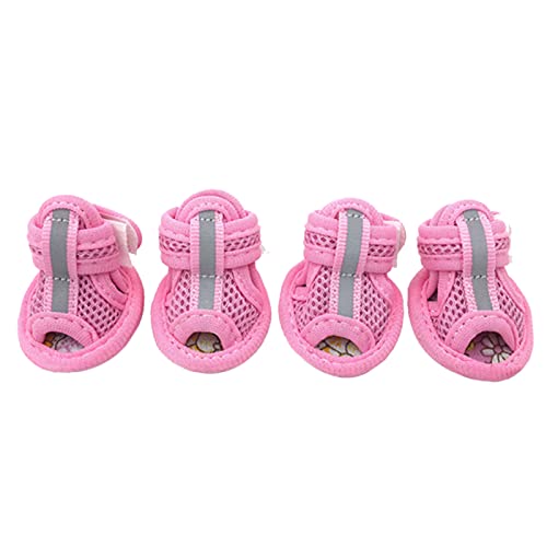Schneeschuhe für Hunde, Pfoten, Hundestiefel, Haustierschuhe, einfarbig, rutschfeste Gummisohle, Hundesandalen, Schuhe für Outdoor, Hundesneaker, einfarbig, für Spaziergänge, Rosa 4#* Schneeschuhe für Hunde, Pfoten, Hundestiefel, Haustierschuhe, einfarbig, rutschfeste Gummisohle, Hundesandalen, Schuhe für Outdoor, Hundesneaker, einfarbig, für Spaziergänge, Rosa 4#* von Roadoor