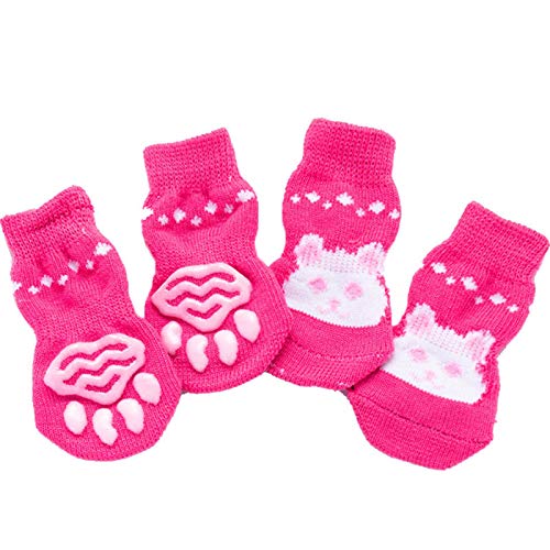 Schneeschuhe für Hunde, Pfotenabdrücke, Hundestiefel, Katzen, Hunde, Baumwolle, warm, rutschfest, Cartoon-Muster, Socken, Schuhe, Haustierbedarf - Rosa Kaninchen S Schneeschuhe für Hunde, Pfotenabdrücke, Hundestiefel, Katzen, Hunde, Baumwolle, warm, rutschfest, Cartoon-Muster, Socken, Schuhe, Haustierbedarf - Rosa Kaninchen S von Roadoor