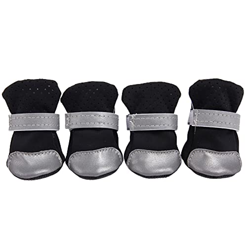 Schneeschuhe für Hunde, Pfotenabdrücke, reflektierend, für Hunde, Welpen, Zwergspitz, Teddy, Bichon, weiche Sohle, Schwarz 01 Schneeschuhe für Hunde, Pfotenabdrücke, reflektierend, für Hunde, Welpen, Zwergspitz, Teddy, Bichon, weiche Sohle, Schwarz 01 von Roadoor