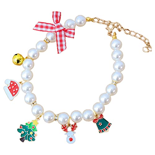 Verstellbares Halsband für Katzen und Hunde, mit Schleife, dekorativer Weihnachtsanhänger, Dekoration für kleine, mittelgroße und große Hunde und Katzen, 2 S von Roadoor