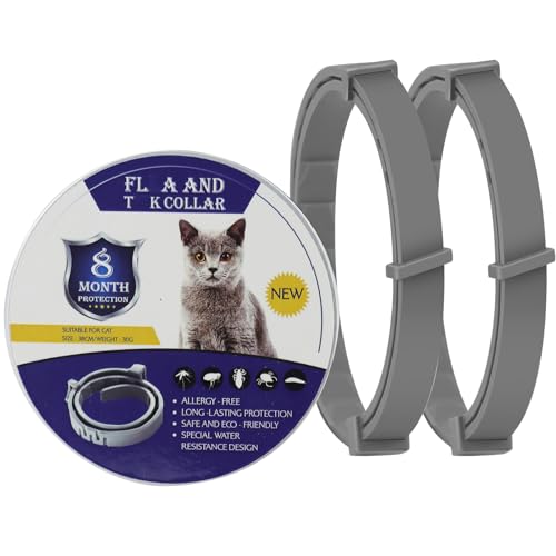 2er-Pack Zeckenhalsband für Kkatzen, Flohhalsband Katze zur Vorbeugung von Lnfektionen, Wasserdicht und Verstellbar, Enthält Natürliche ätherische Öle, für Katzen ab 7 Wochen, Schutzdauer 16 Monate 2er-Pack Zeckenhalsband für Kkatzen, Flohhalsband Katze zur Vorbeugung von Lnfektionen, Wasserdicht und Verstellbar, Enthält Natürliche ätherische Öle, für Katzen ab 7 Wochen, Schutzdauer 16 Monate von RoamRover