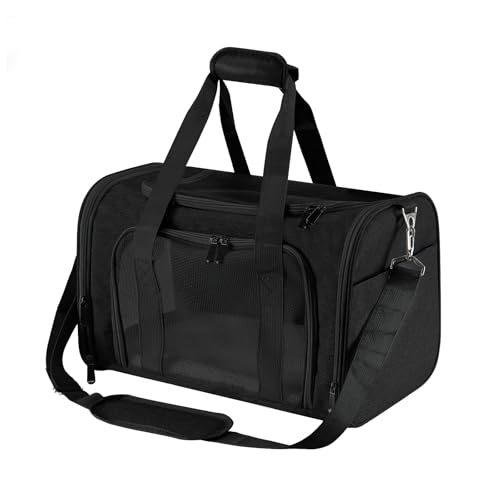 Roaringkitty Reisen mit Stil: tragbare Haustier-Tragetasche für kleine Haustiere bis zu 6,8 kg, von Fluggesellschaften zugelassen, zusammenklappbar und bequem, weiche Seitentasche für Katzen und von Roaringkitty