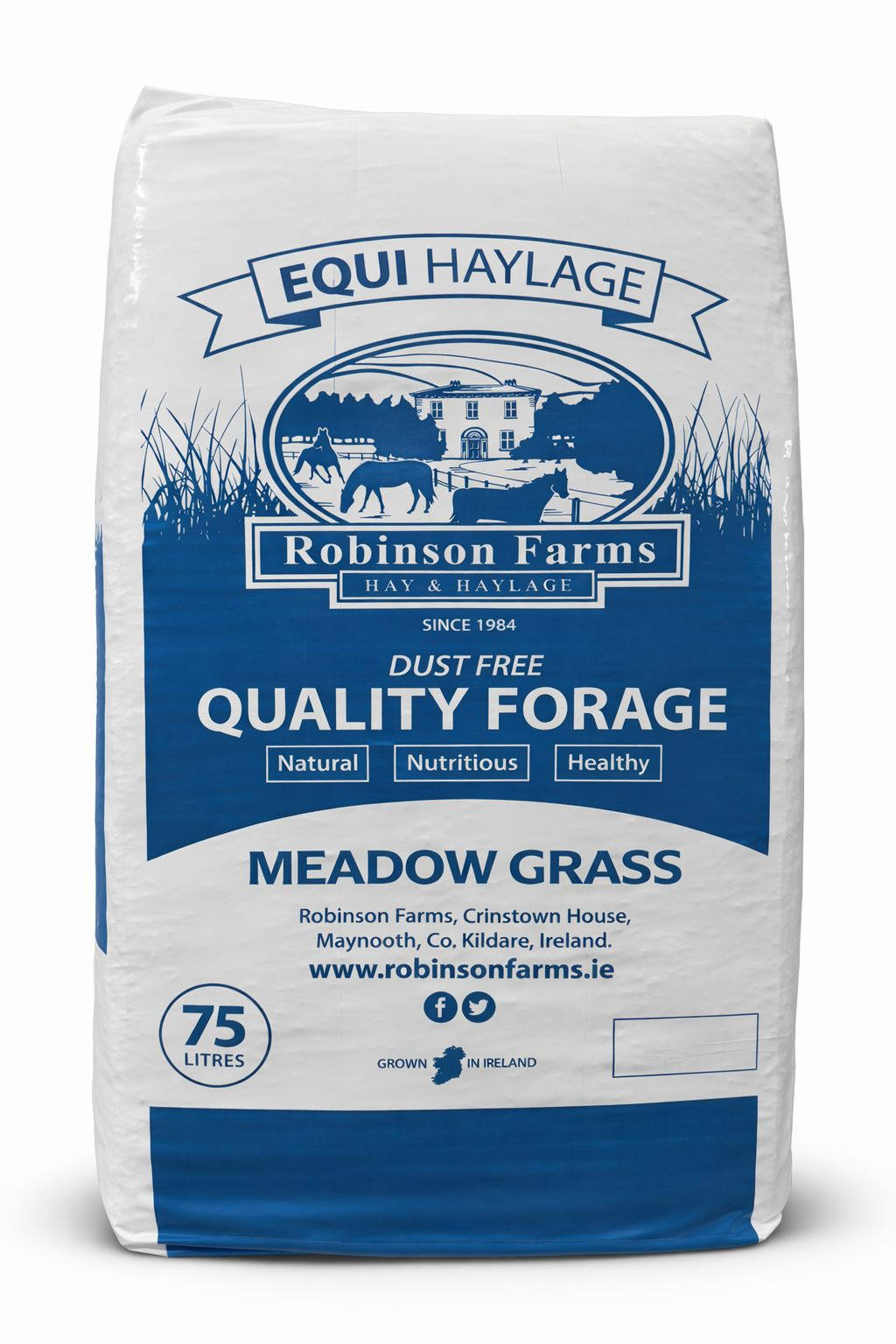 RobinsonFarms Equi Heulage low-sugar 18 kg (75L) Zuckerarme Heulage – ideal für stoffwechselempfindliche Pferde von Robinson Farms Hay & Haylage