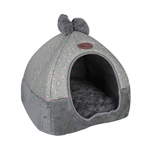 Roblue Hundebett für Hunde und Katzen, Form einer Jurte aus Stoff, mit Teppich, faltbar, warm, waschbar, für Herbst und Winter von Roblue