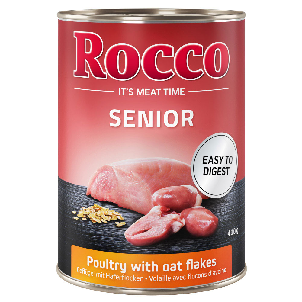 6 x 400 g Rocco Nassfutter zum Sonderpreis! - Senior: Geflügel mit Haferflocken von Rocco