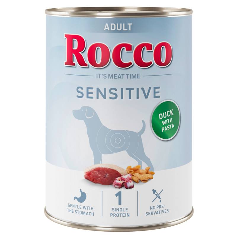 6 x 400 g Rocco Nassfutter zum Sonderpreis! - Sensitive: Neue Rezeptur - Ente mit Nudeln von Rocco