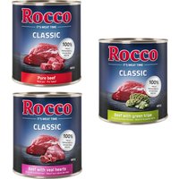 Rocco Classic 24 x 800g - Rocco Nassfutter im Sparpaket - Rind-Mix (Rind pur, Rind/Kalbsherz, Rind/Pansen) von Rocco