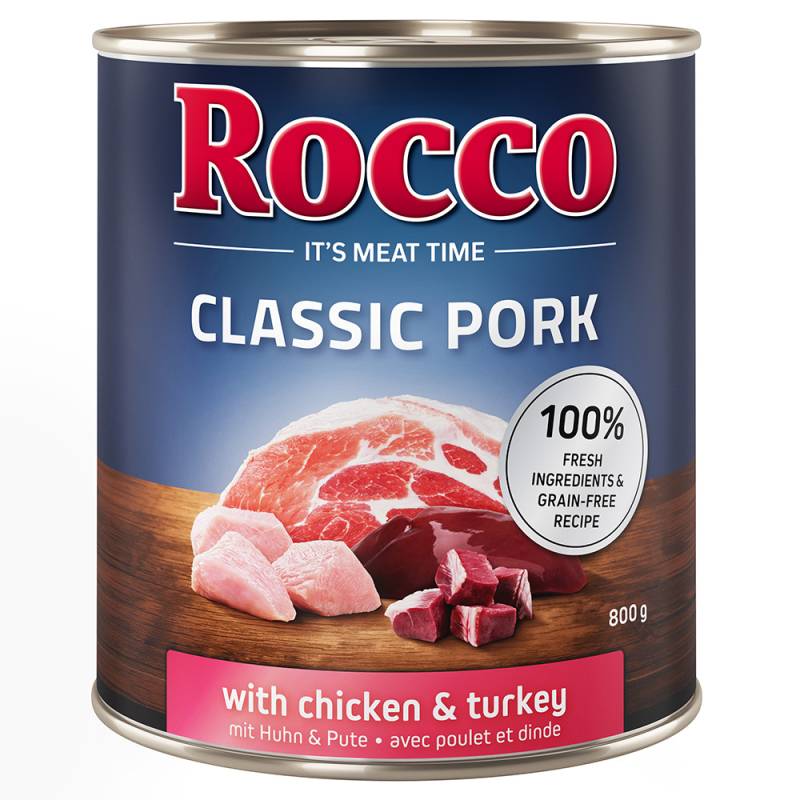Rocco Classic Pork 6 x 800 g Huhn & Pute von Rocco