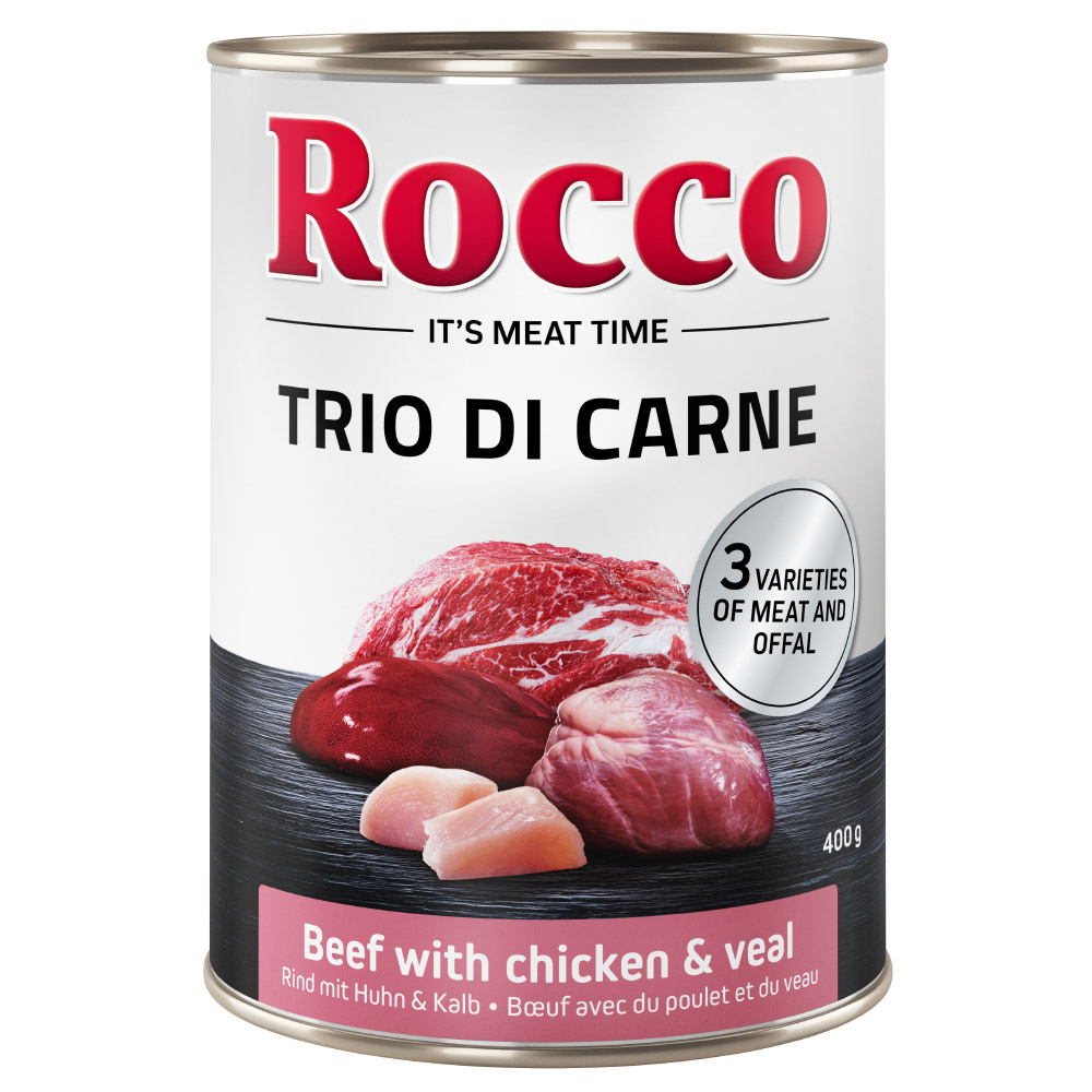 Rocco Classic Trio di Carne - 24 x 400 g - Rind, Huhn & Kalb von Rocco