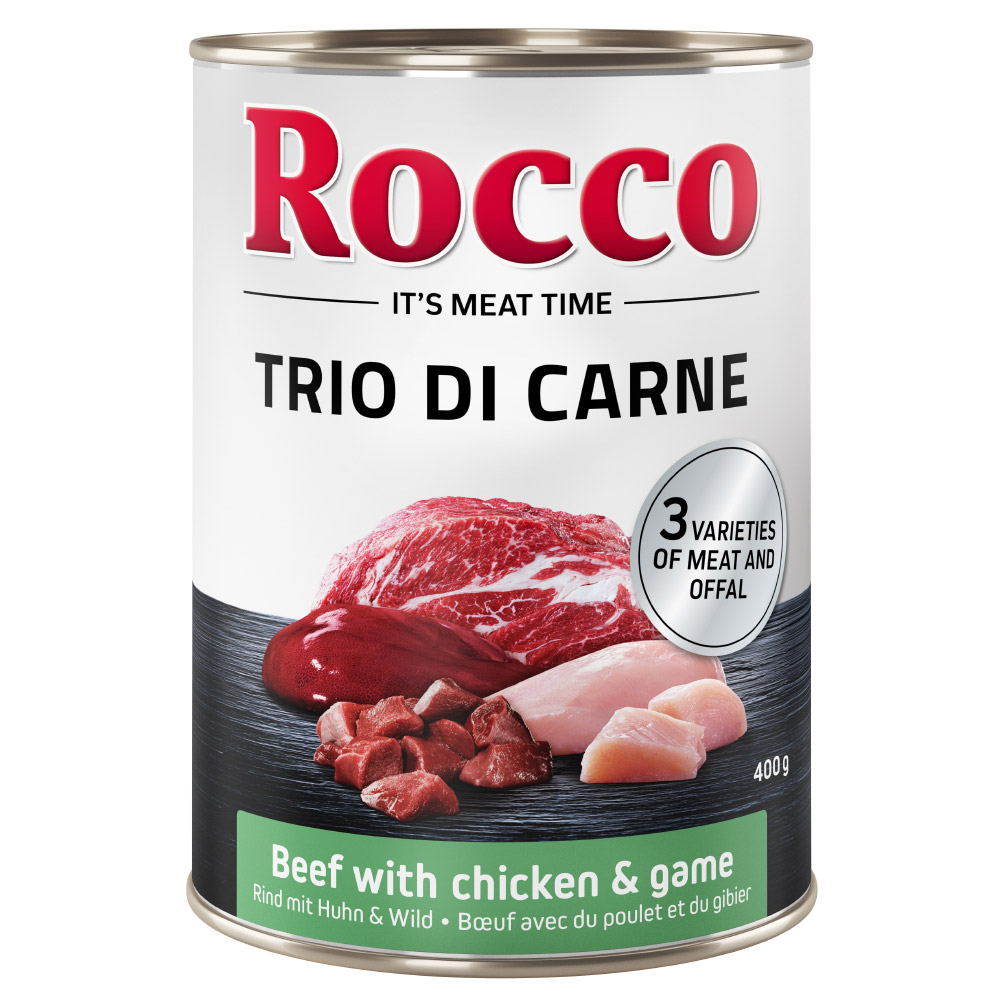 Rocco Classic Trio di Carne - 24 x 400 g - Rind, Huhn & Wild von Rocco