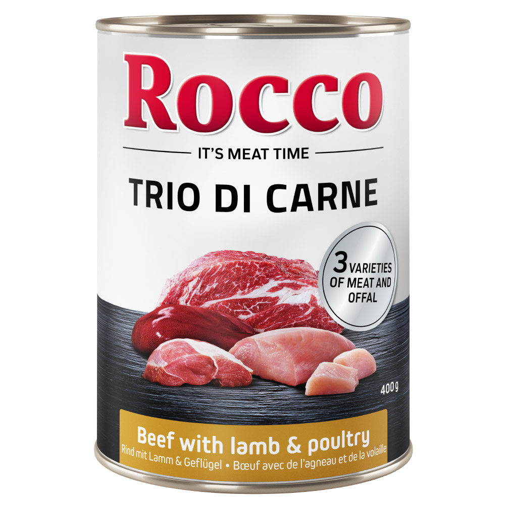 Rocco Classic Trio di Carne - 24 x 400 g - Rind, Lamm & Geflügel von Rocco