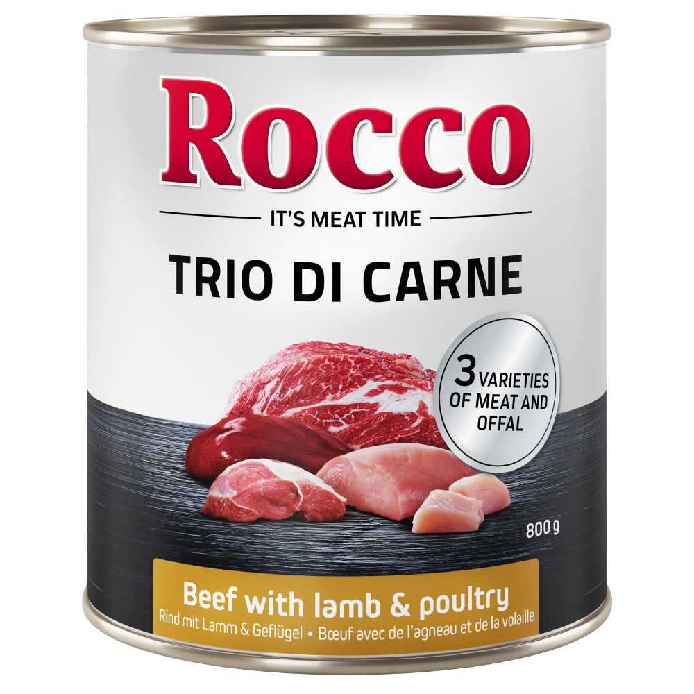 Rocco Classic Trio di Carne - 24 x 800 g - Rind, Lamm & Geflügel von Rocco