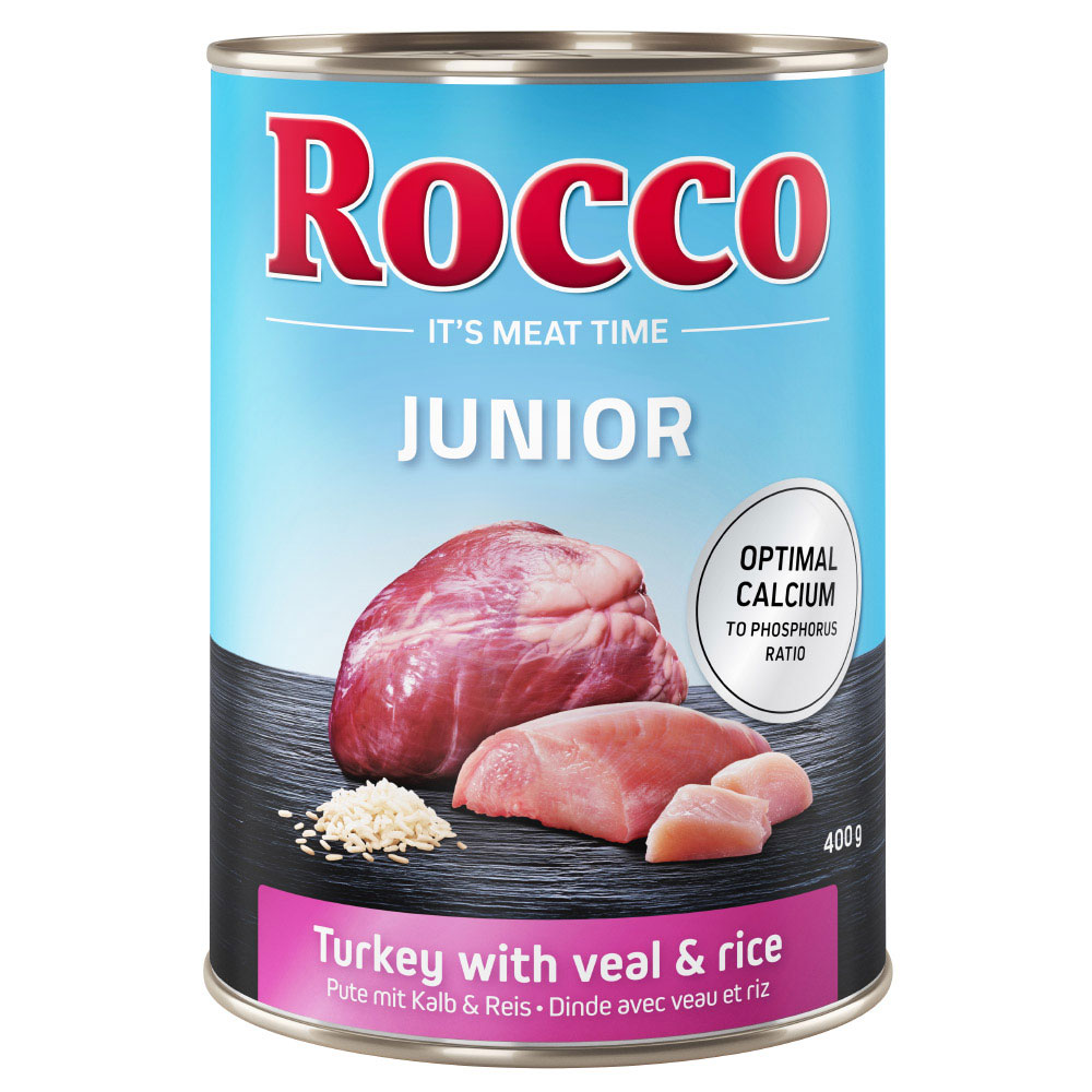 Rocco Junior 6 x 400 / 800 g 6 x 800 g: Geflügel mit Hühnerherzen und Reis von Rocco