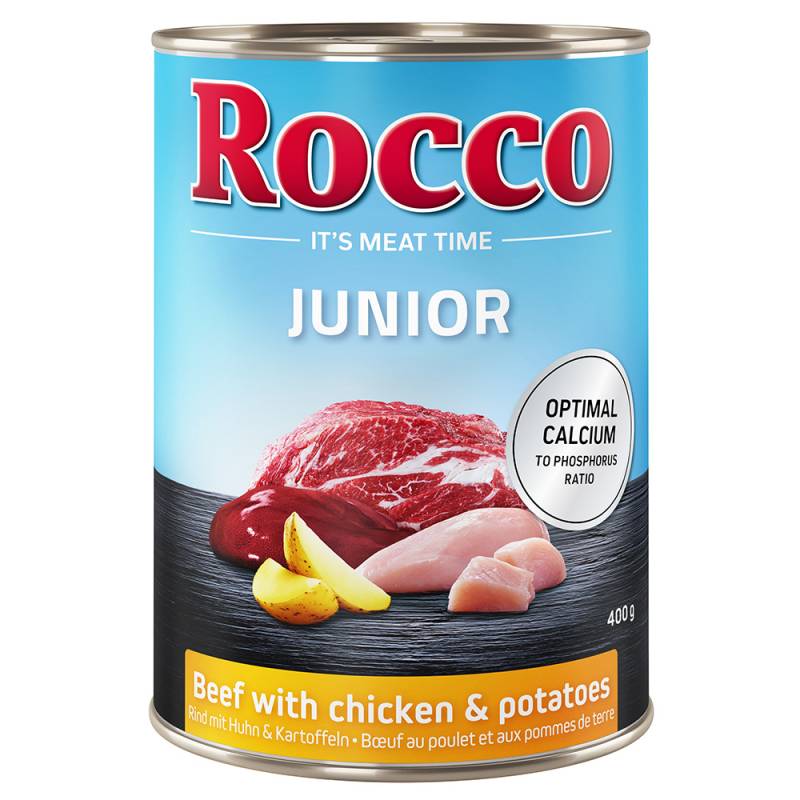 Rocco Junior 6 x 400 g - Rind mit Huhn & Kartoffeln von Rocco