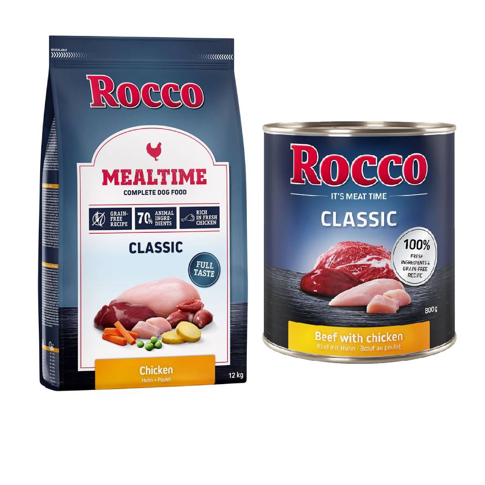 Rocco Kombi-Paket: Mealtime Trockenfutter + Classic Nassfutter - 12 kg Huhn + 24 x 800 g Rind mit Huhn Rocco Kombi-Paket: Mealtime Trockenfutter + Classic Nassfutter - 12 kg Huhn + 24 x 800 g Rind mit Huhn von Rocco