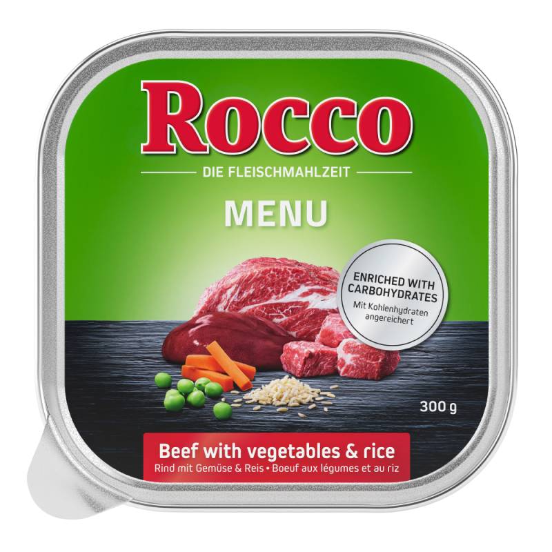 Rocco Menü 9 x 300g - Rind mit Geflügel, Gemüse & Reis Rocco Menü 9 x 300g - Rind mit Geflügel, Gemüse & Reis von Rocco