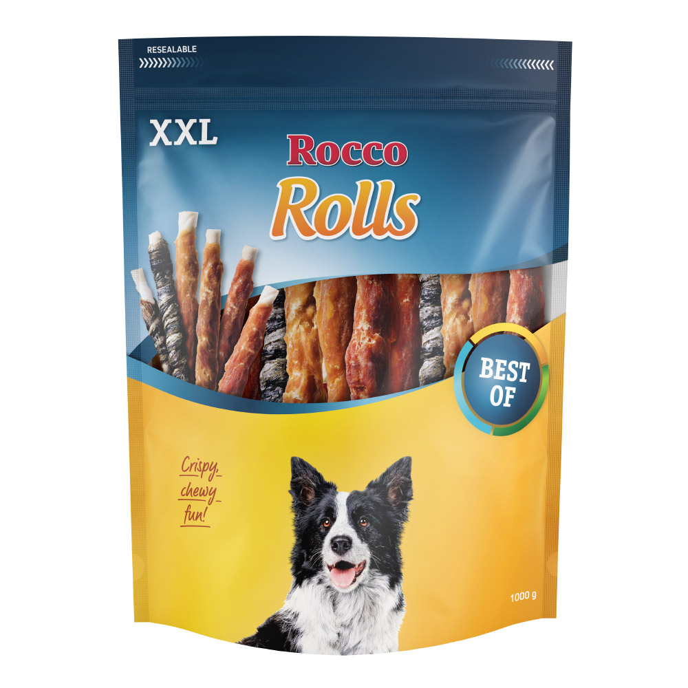 Rocco Rolls XXL Pack - Mix Hühnerbrust, Entenbrust, Fisch 1 kg von Rocco