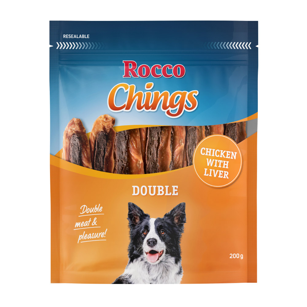 Sparpaket Rocco Chings Double - Huhn & Leber 12 x 200 g von Rocco