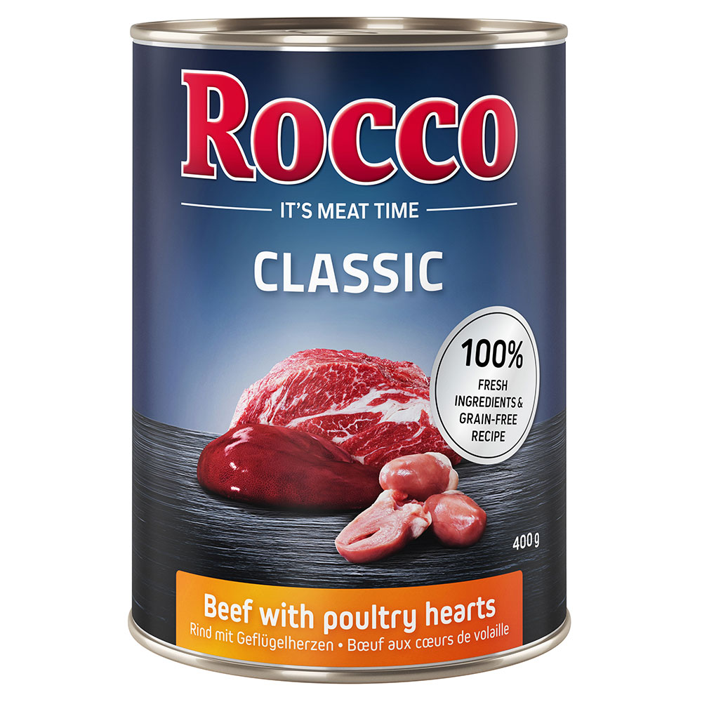 Sparpaket Rocco Classic 24 x 400 g - Rind mit Geflügelherzen von Rocco
