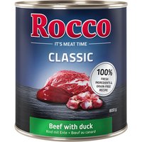 Rocco Classic 24 x 800g - Rocco Nassfutter im Sparpaket - Rind mit Ente von Rocco