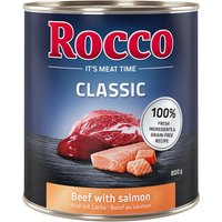 Rocco Classic 24 x 800g - Rocco Nassfutter im Sparpaket - Rind mit Lachs von Rocco
