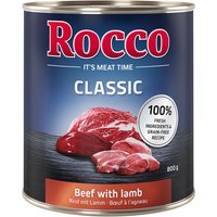 Rocco Classic 24 x 800g - Rocco Nassfutter im Sparpaket - Rind mit Lamm von Rocco
