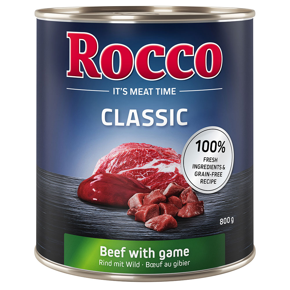 Sparpaket Rocco Classic Nassfutter 24 x 800g - Rind mit Wild von Rocco