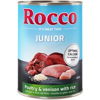 Sparpaket Rocco Junior 12 x 400 g - Geflügel mit Wild & Reis von Rocco