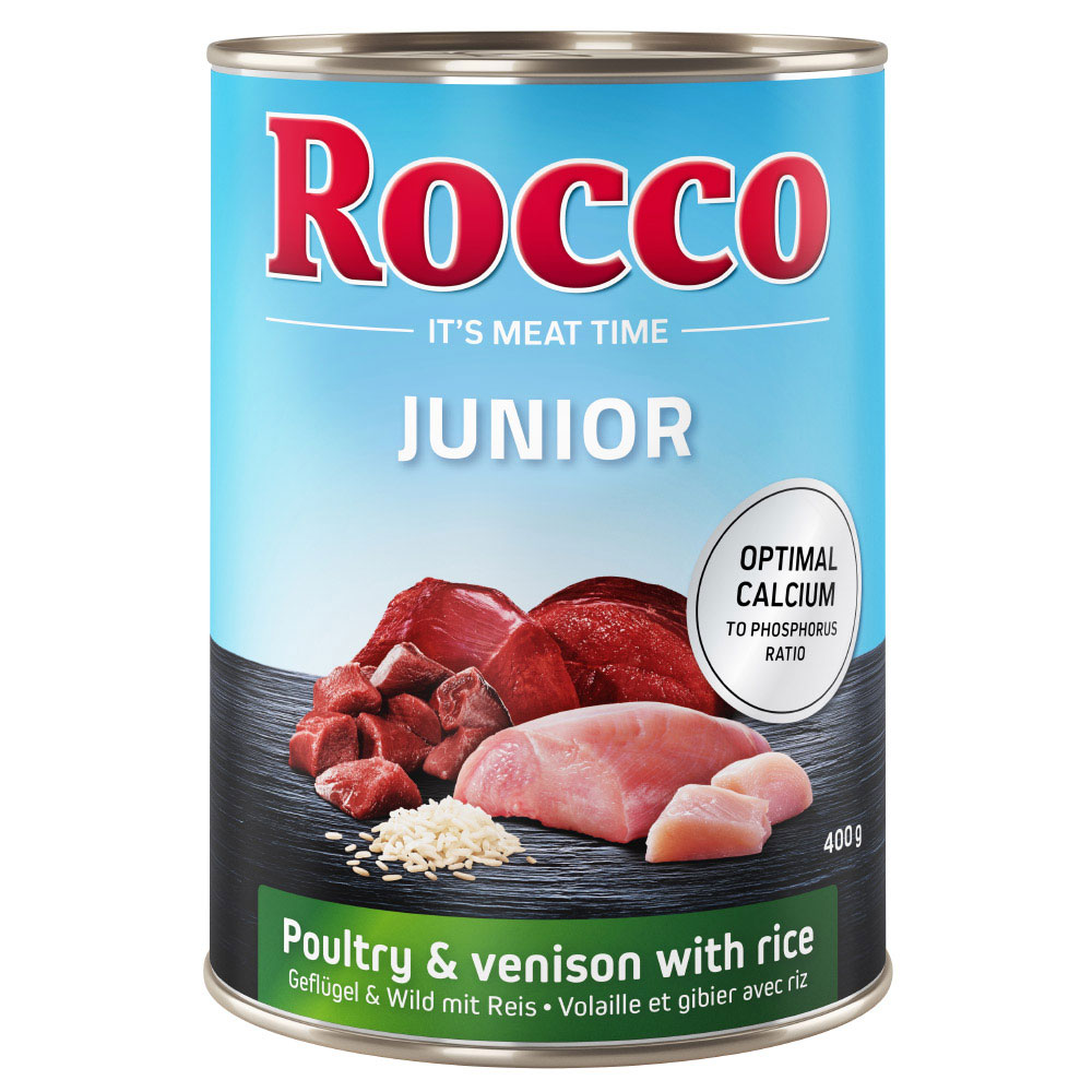 Sparpaket Rocco Junior 24 x 400 g - Geflügel mit Wild & Reis von Rocco