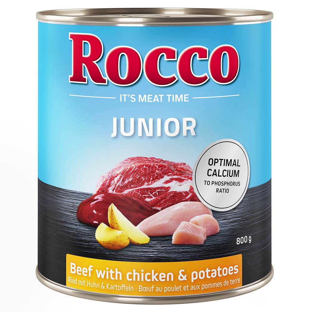 Sparpaket Rocco Junior 24 x 800 g - Rind mit Huhn & Kartoffeln von Rocco