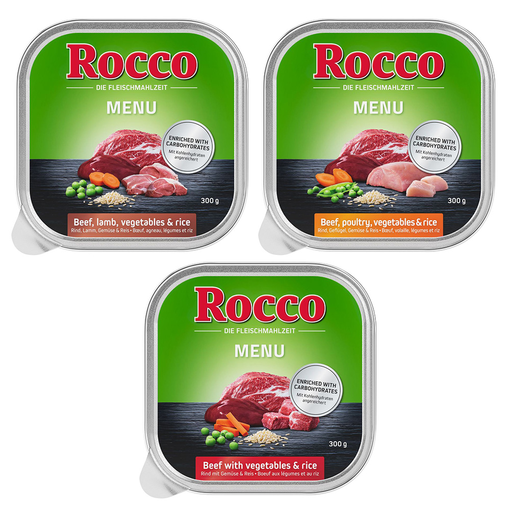 Sparpaket Rocco Menü 27 x 300 g - Mix 3 Sorten Sparpaket Rocco Menü 27 x 300 g - Mix 3 Sorten von Rocco