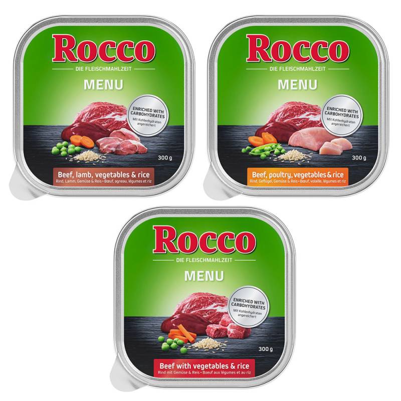 Sparpaket Rocco Menü 27 x 300 g - Mix 3 Sorten Sparpaket Rocco Menü 27 x 300 g - Mix 3 Sorten von Rocco