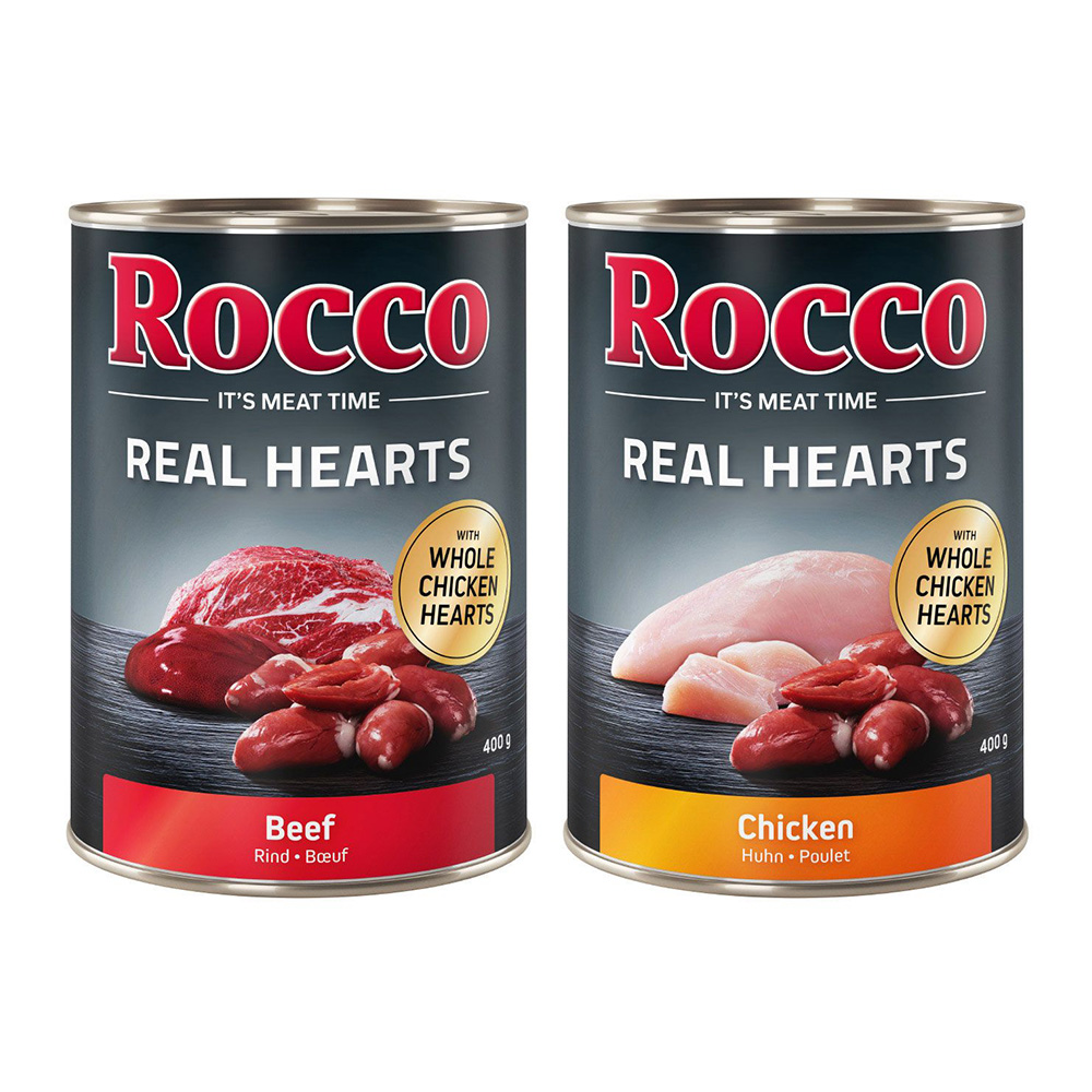 Sparpaket Rocco Real Hearts 24 x 400 g - Mix: Rind & Huhn von Rocco