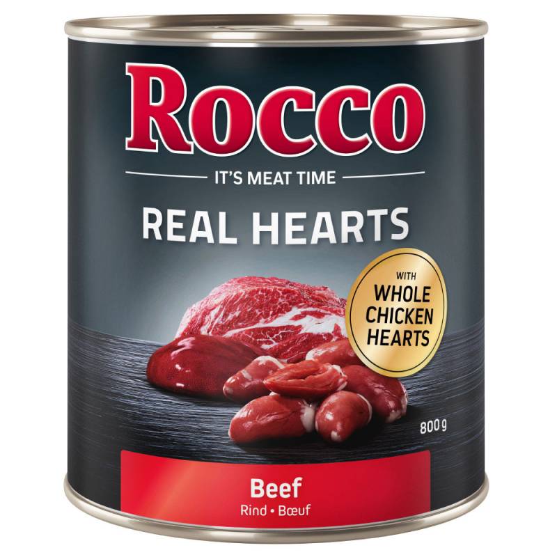 Sparpaket Rocco Real Hearts 24 x 400 / 800 g - 24 x 800 g: Rind von Rocco