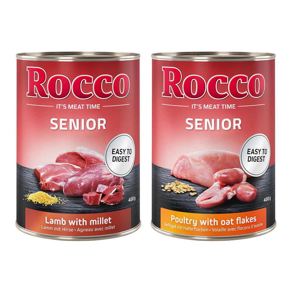 Sparpaket Rocco Senior 24 x 400 g - Mix: Lamm & Geflügel von Rocco