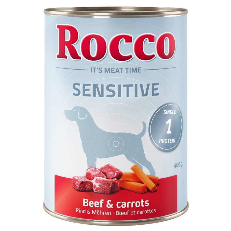 Sparpaket Rocco Sensitive 12 x 400 g - Rind & Möhren von Rocco