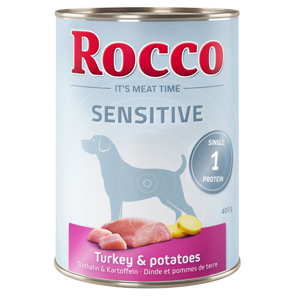 Sparpaket Rocco Sensitive 12 x 400 g - Truthahn & Kartoffeln von Rocco